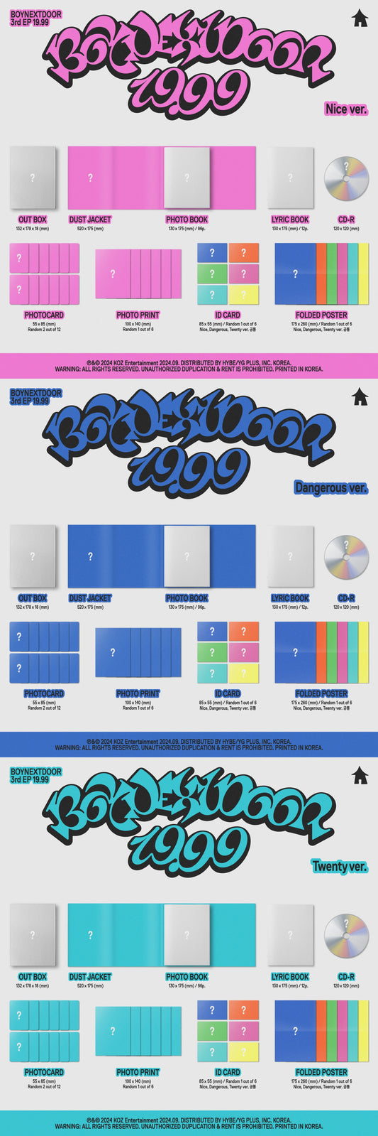 BoyNextDoor 3rd Ep Album - 19.99 Standard (Random)