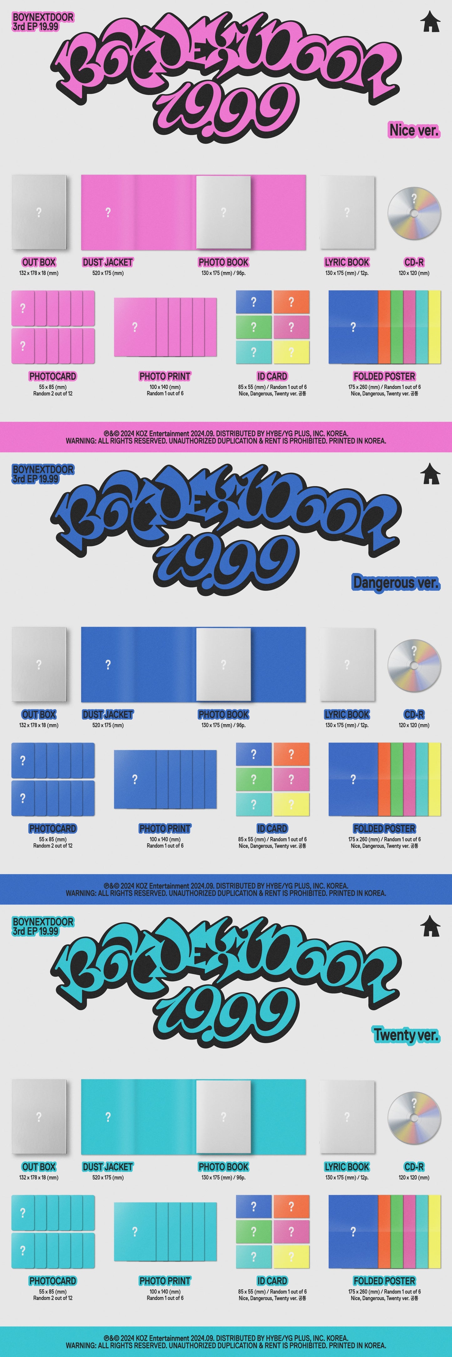 BoyNextDoor 3rd Ep Album - 19.99 Standard (Set)