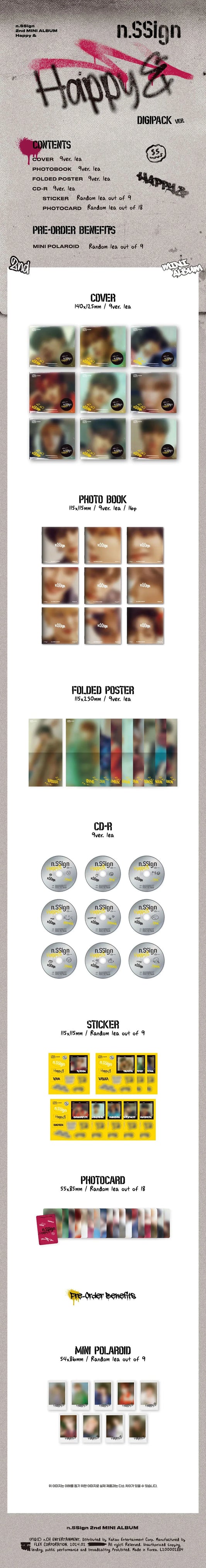 N.Ssign 2nd Mini Album - Happy & (Digipack Ver.)