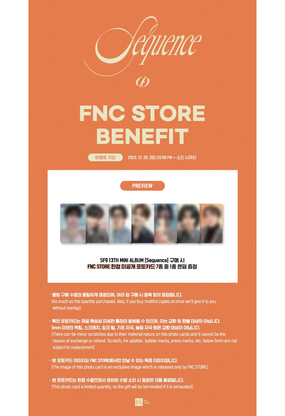 SF9 13Th Mini Album - Sequence