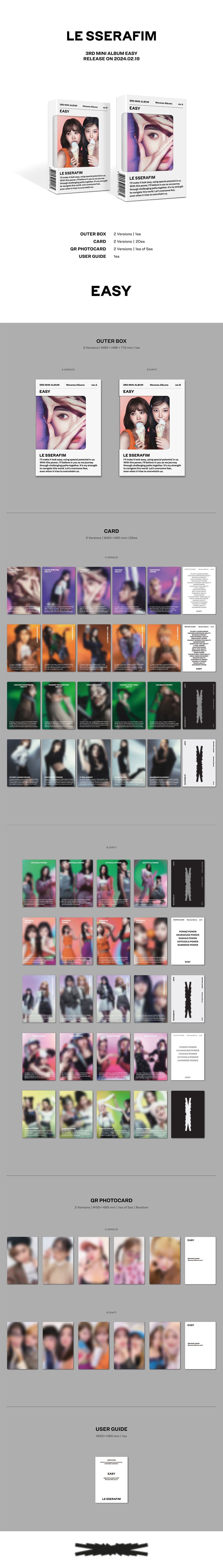 LE SSERAFIM 3rd Mini Album - Easy