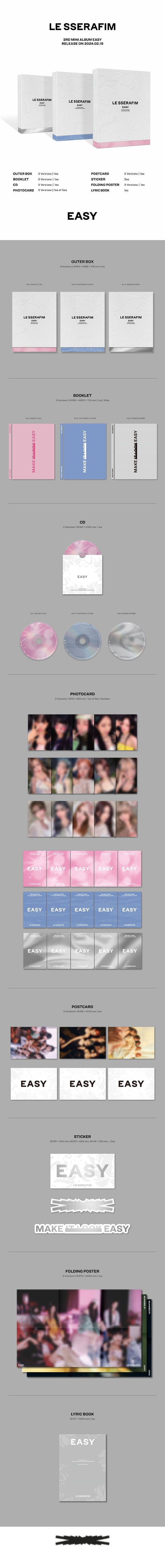 LE SSERAFIM 3rd Mini Album - Easy