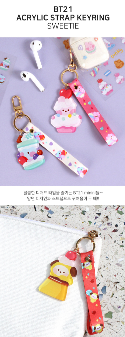 BTS x BT21 Sweetie Figure Acrylic Strap Keyring