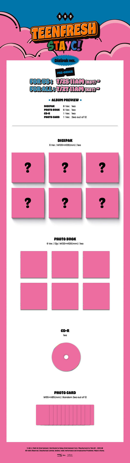 Stayc 3rd Mini Album - Teenfresh (Digipack Ver.)