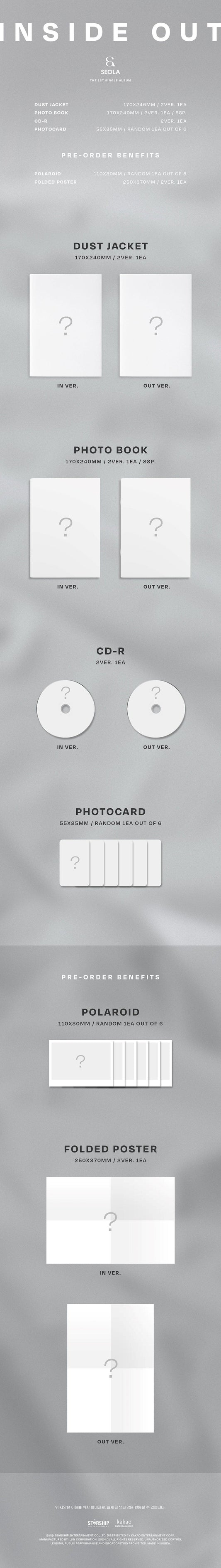 Seola 1st Single Album - Inside Out