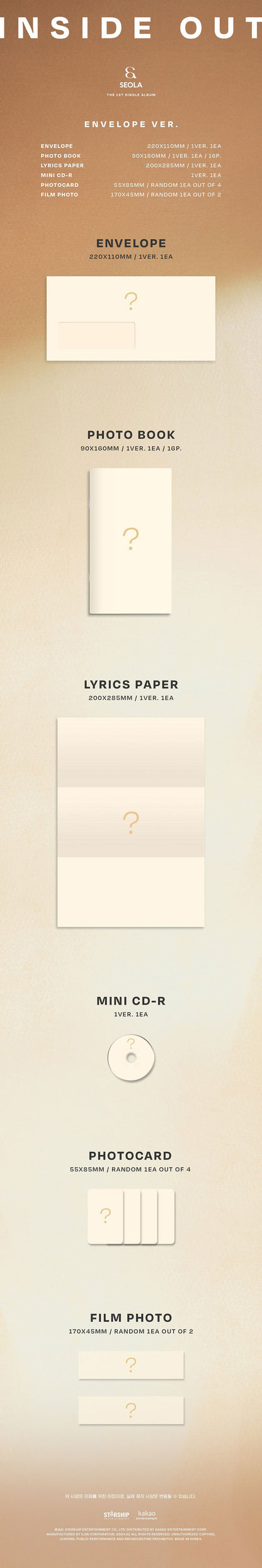 Seola 1st Single Album - Inside Out