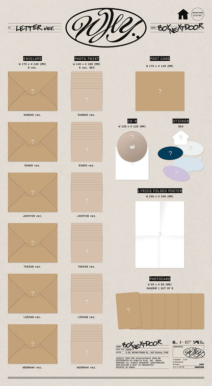 BoyNextDoor 1st Ep Album - Why.. (Letter Ver.)