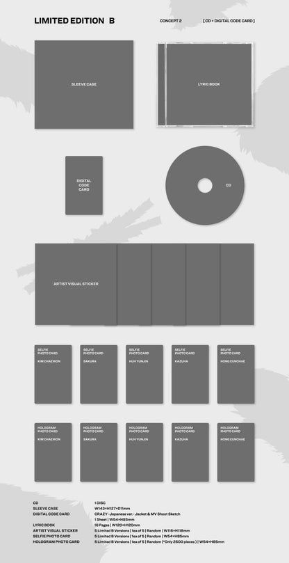 LE SSERAFIM 3rd Single Album - Crazy (Japan Album)