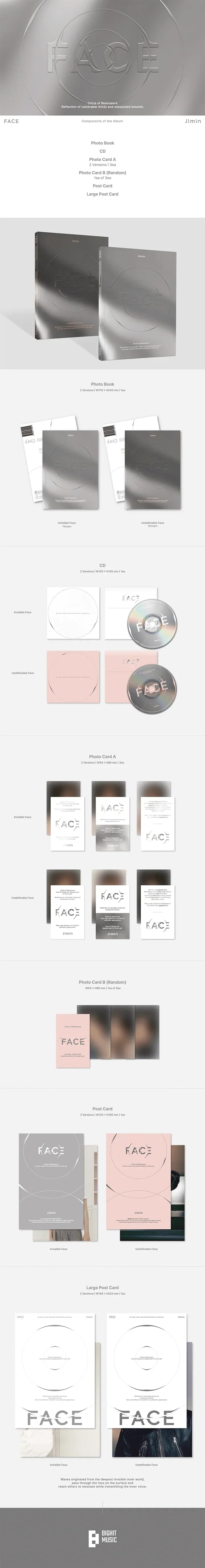 BTS Jimin 1st Solo Album - Face (With Special Gift)