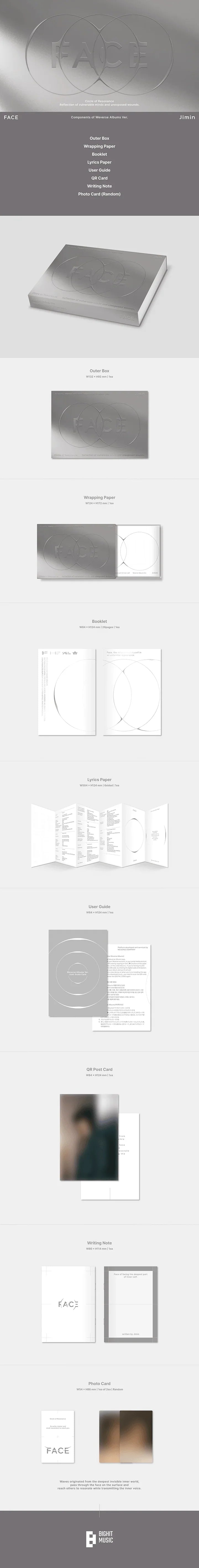 BTS Jimin 1st Solo Album - Face (With Special Gift)