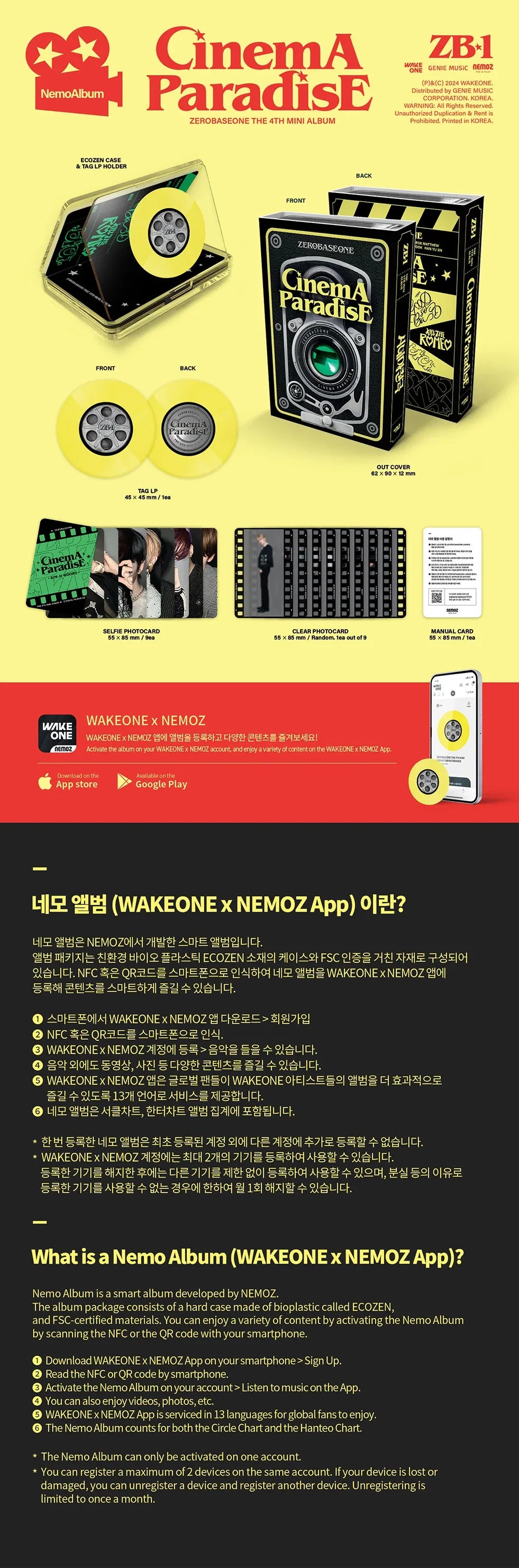 Zerobaseone - Cinema Paradise The 4th Mini Album (Film Ver)