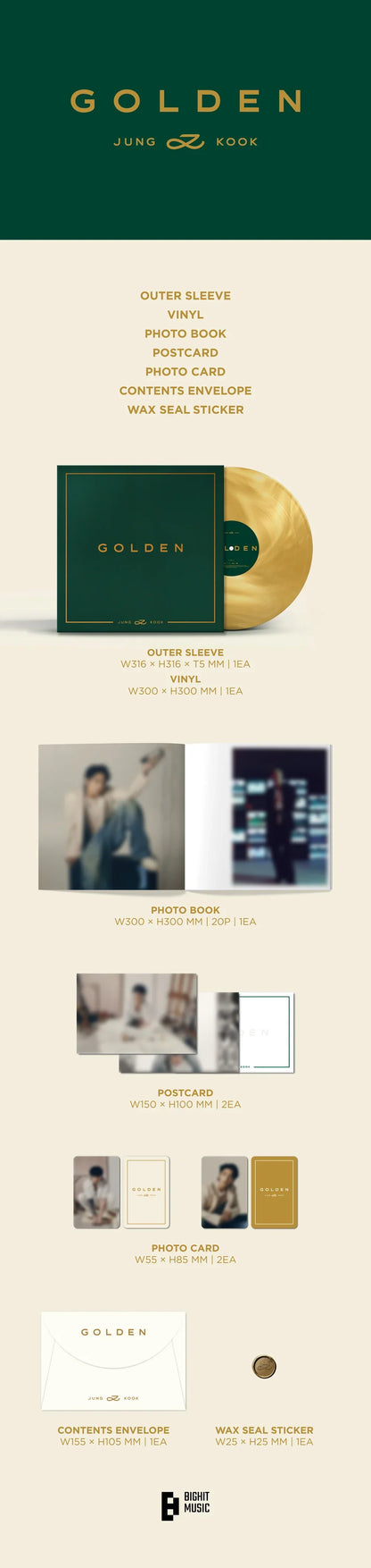 BTS Jung Kook - Golden 1st Solo Album Lp Ver