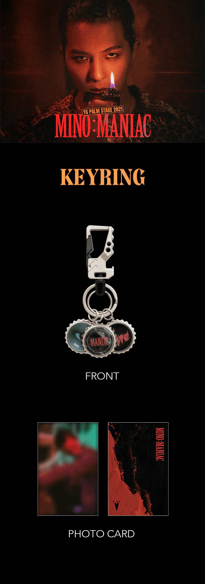 Winner Song Mino - Mino : Maniac Yg Palm Stage 2021 Official MD Keyring