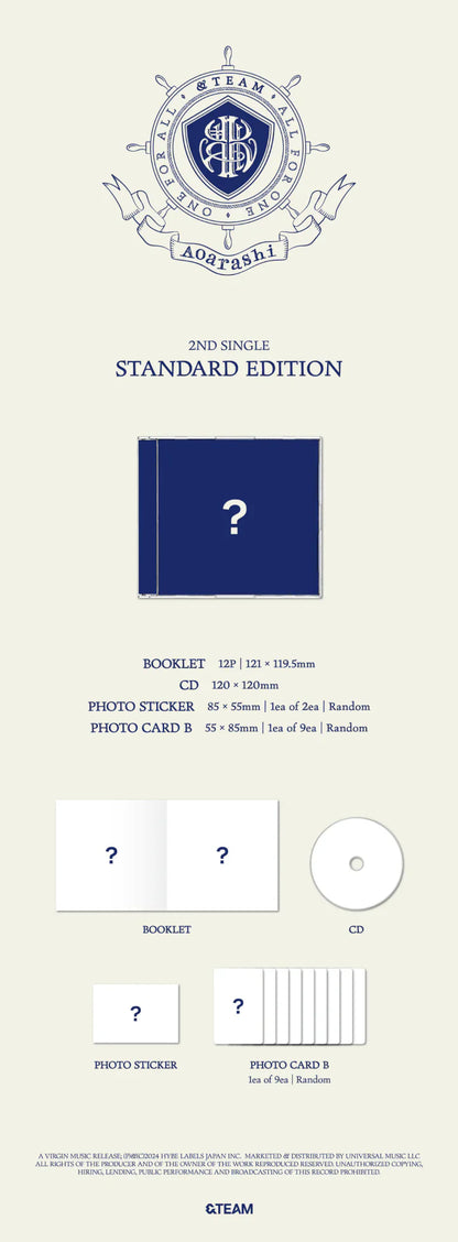 &TEAM 2nd Single Album - Aoarashi (Limited + Standard + Solo Edition 9 Set)