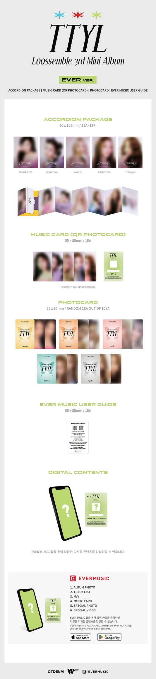Loossemble 3rd Mini Album - Ttyl Ever Music Album Ver (Random)