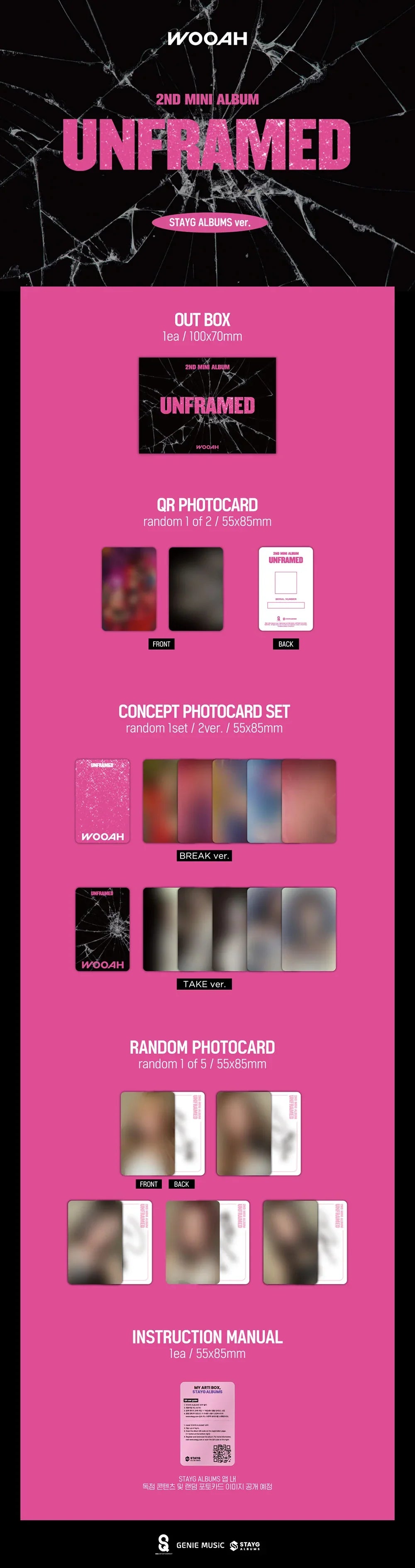 Wooah 2nd Mini Album - Unframed (Stayg Albums Ver)