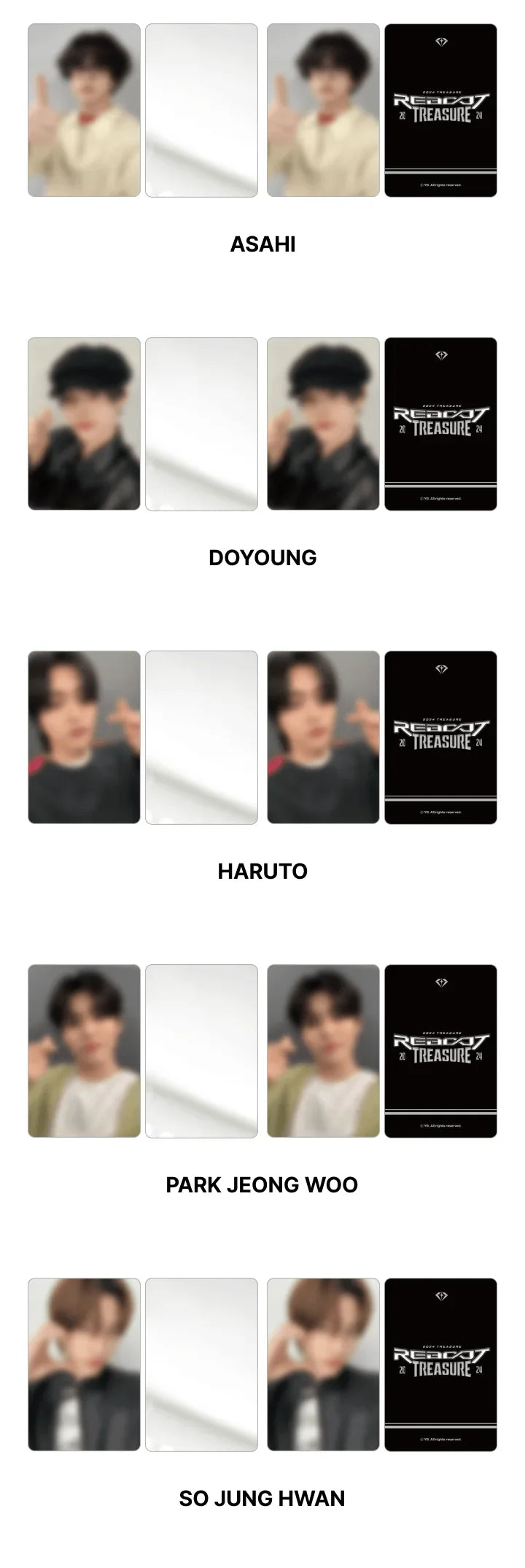 Treasure - Reboot 2024 Treasure Relay Tour Official MD Photocard Set