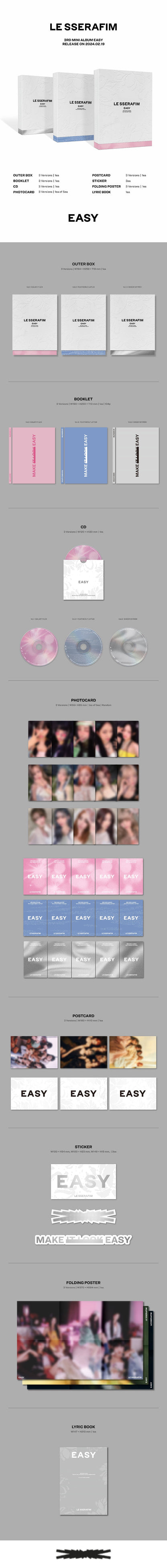 LE SSERAFIM 3rd Mini Album - Easy